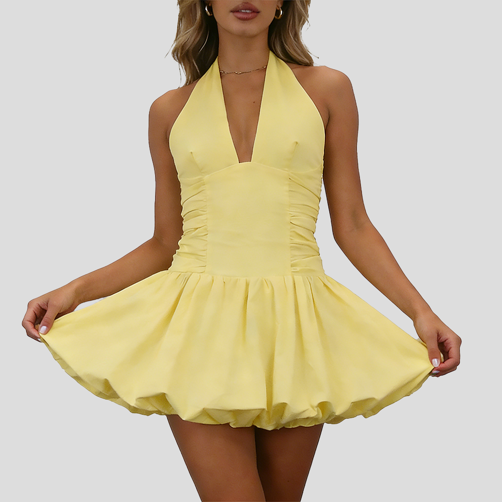 Women's Bow Bubble Mini Dress