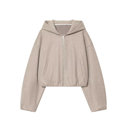 Hooded jacket+high waisted pants women's clothing