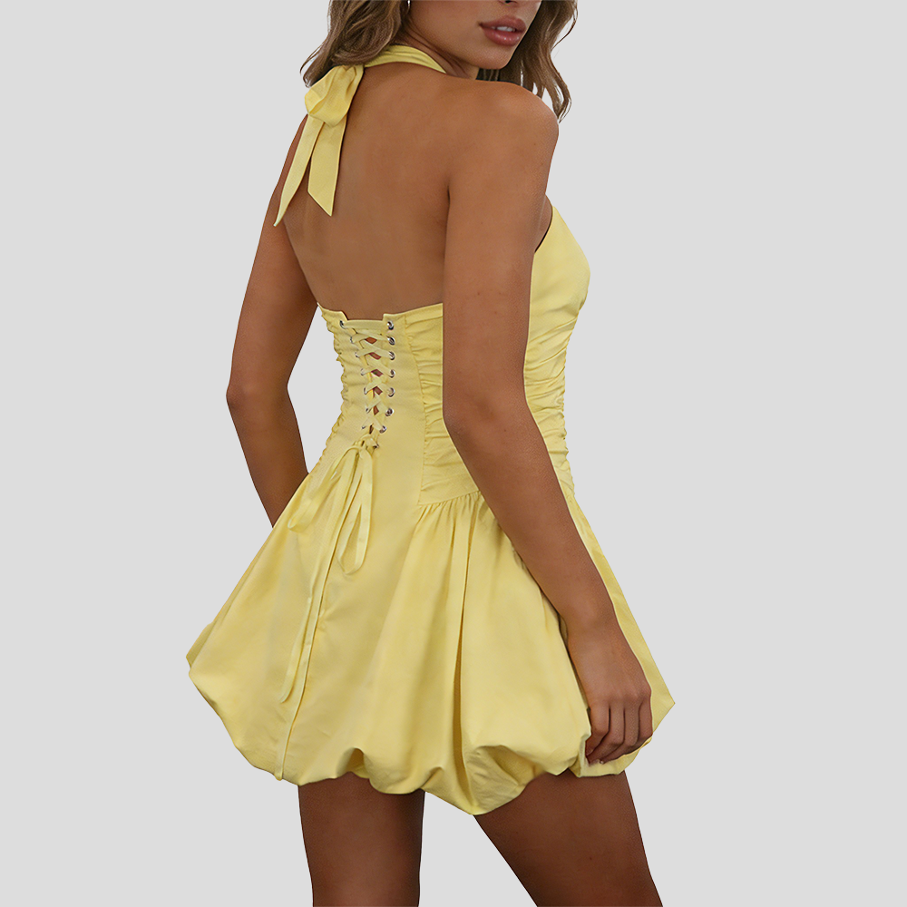 Women's Bow Bubble Mini Dress