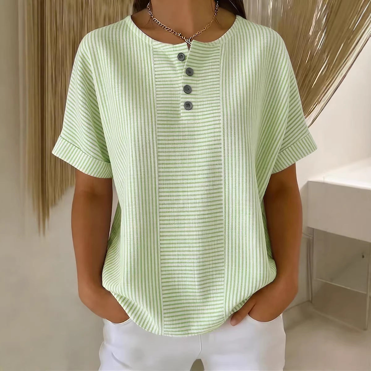 Striped short sleeved T-shirt