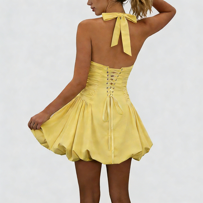 Women's Bow Bubble Mini Dress