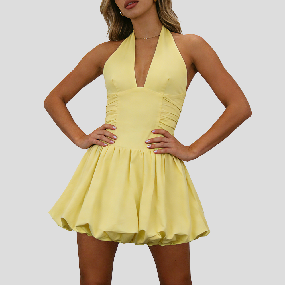 Women's Bow Bubble Mini Dress