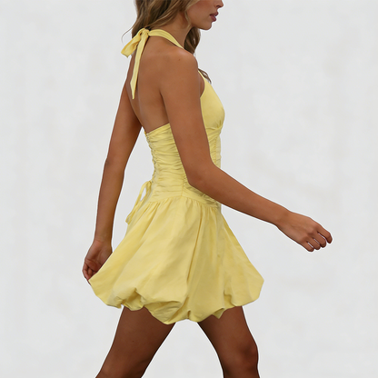 Women's Bow Bubble Mini Dress
