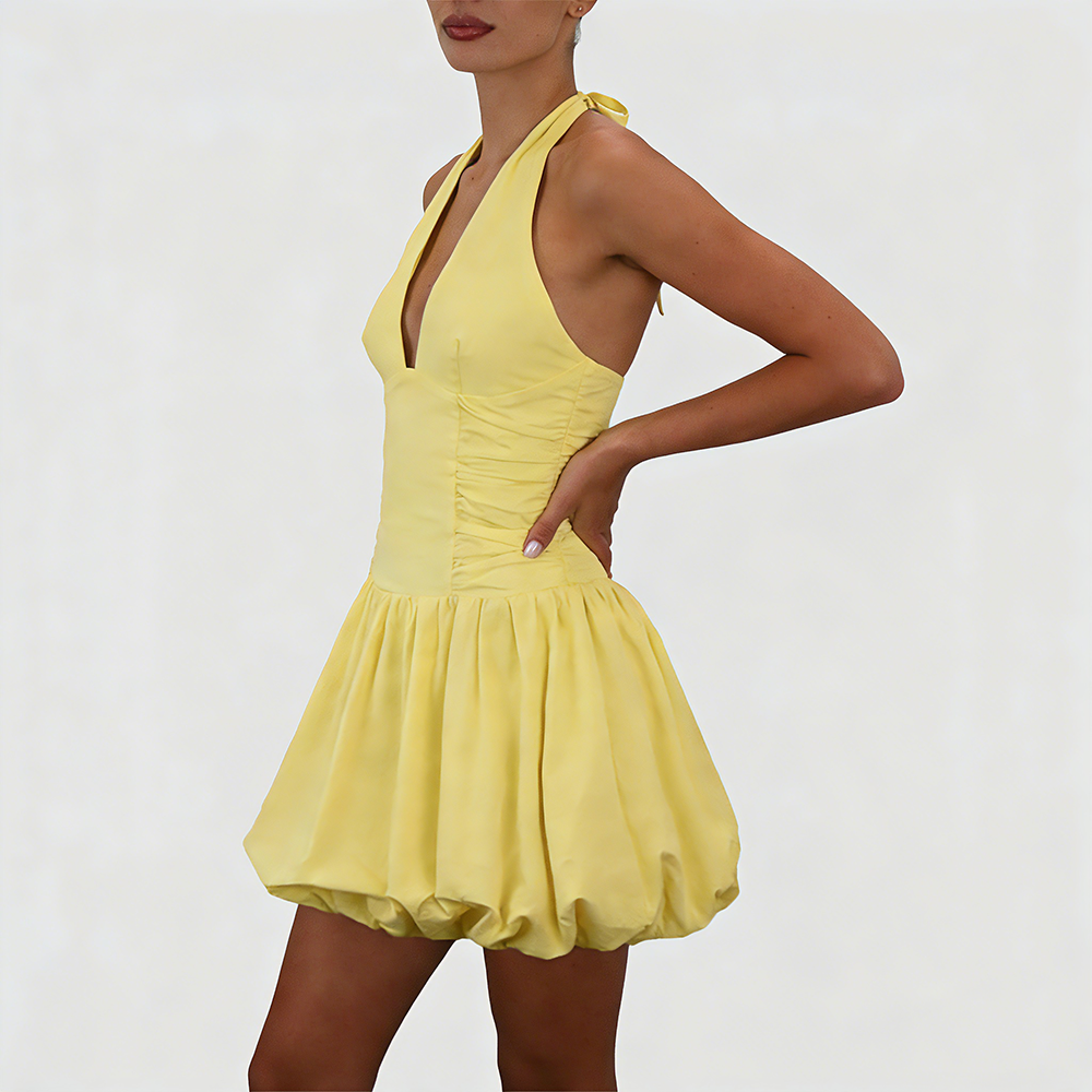 Women's Bow Bubble Mini Dress