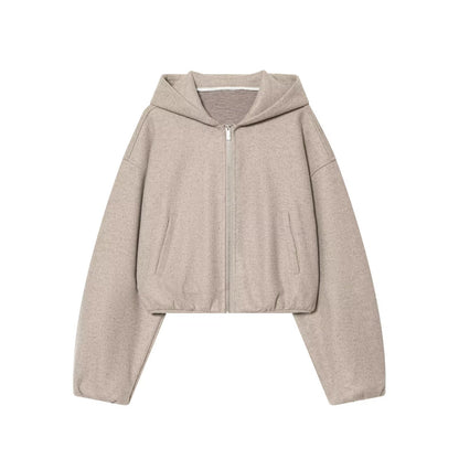 Hooded jacket+high waisted pants women's clothing