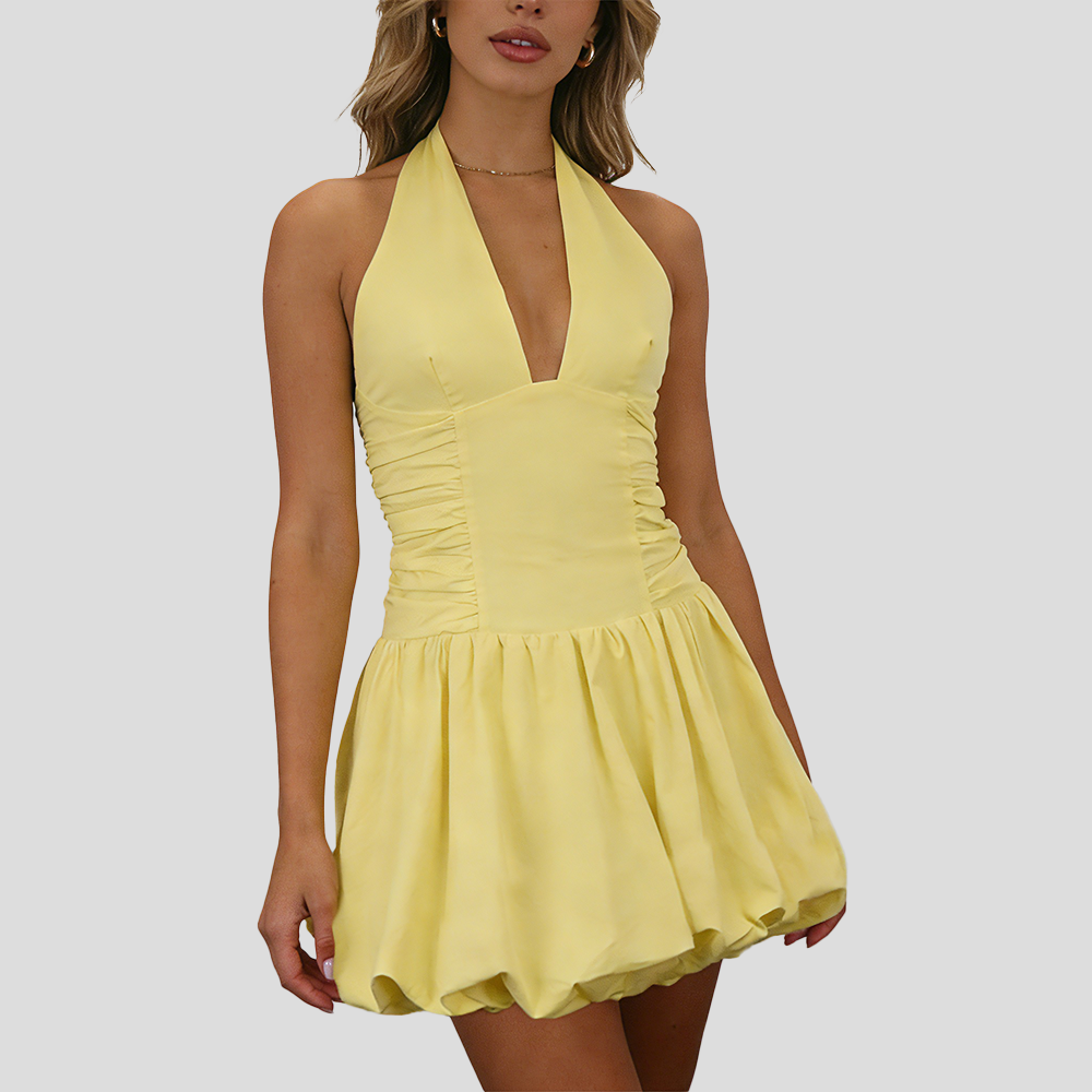 Women's Bow Bubble Mini Dress